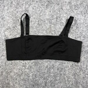 Danielle Bernstein Crop Tank Top Womens 12 Black Square Neck Zip Back NWT